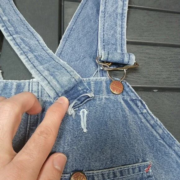 Round House Brand Overalls Men's 48x26 Blue Carpenters Bib Made in USA Vtg JB135 - Picture 7 of 16